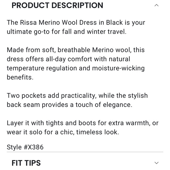 WoolX Rissa A-Line Long Sleeve Dress 1X - Picture 7 of 12